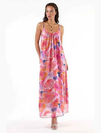Robe midi fleurie à col u busem