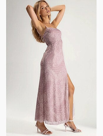 Robe midi imprimée à col carré hiccup