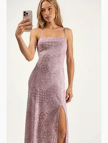 Robe midi imprimée à col carré hiccup