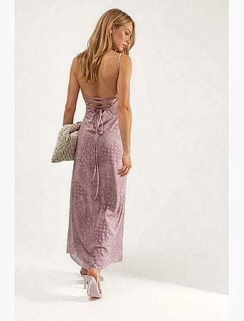 Robe midi imprimée à col carré hiccup