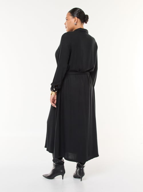 Robe midi imprimée ceinturée et pressionnée - Kiabi