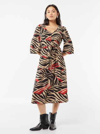 Robe midi 'JDY' avec taille ajustable par liens à nouer