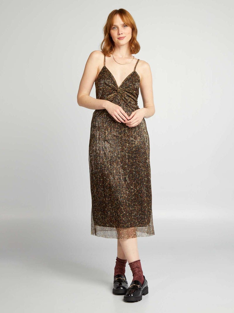Robe midi léopard à fines bretelles Léopard - Kiabi