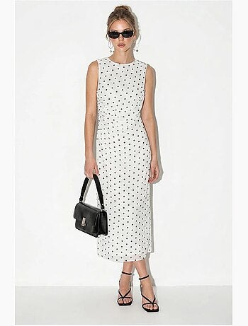 Robe midi moulante à pois lucci