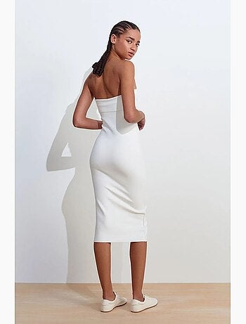 Robe midi moulante sans bretelles dilvin