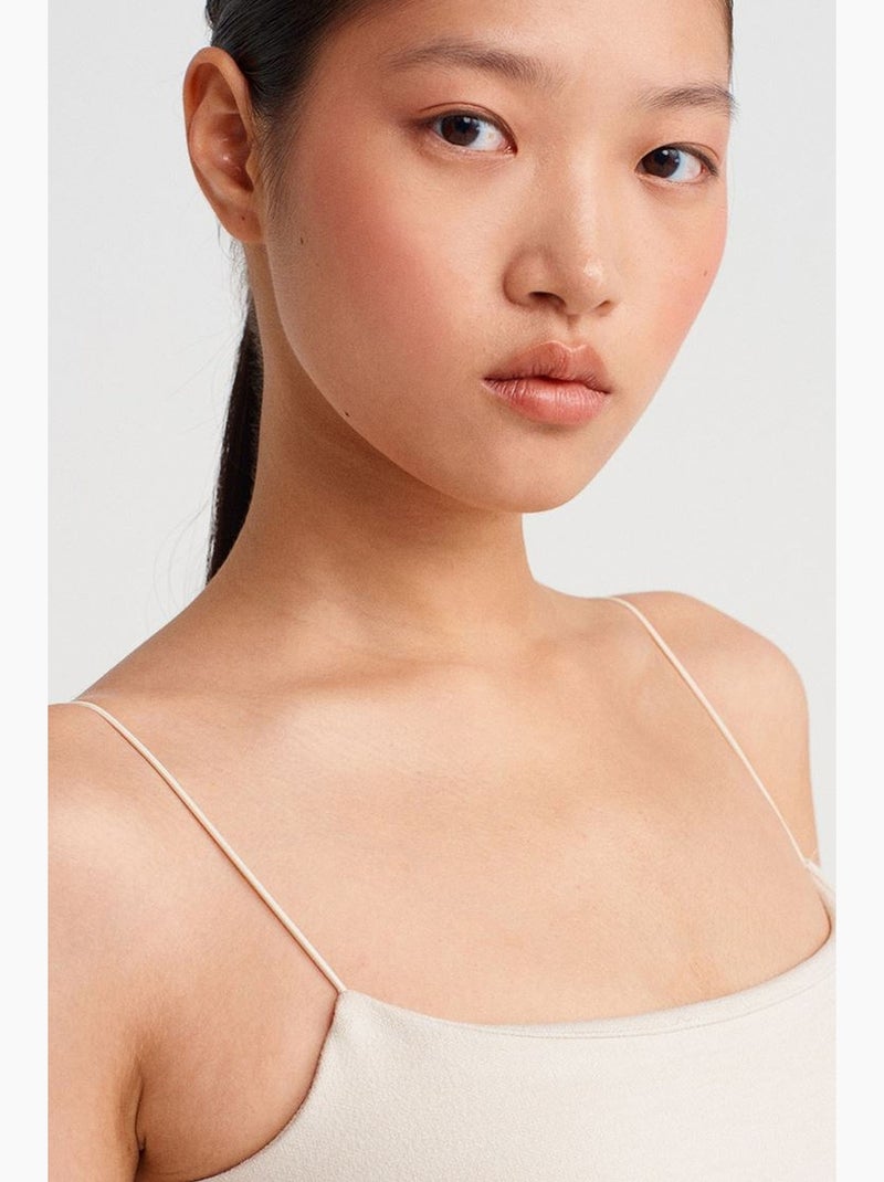 Robe midi moulante sans manches avec découpe dilvin Crème - Kiabi