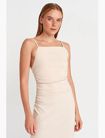 Robe midi moulante sans manches dilvin