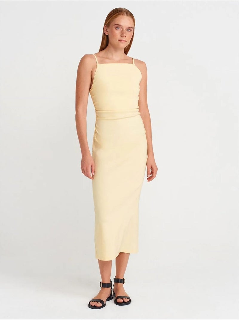 Robe midi moulante sans manches dilvin Jaune citron - Kiabi