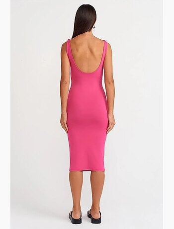 Robe midi moulante sans manches dilvin