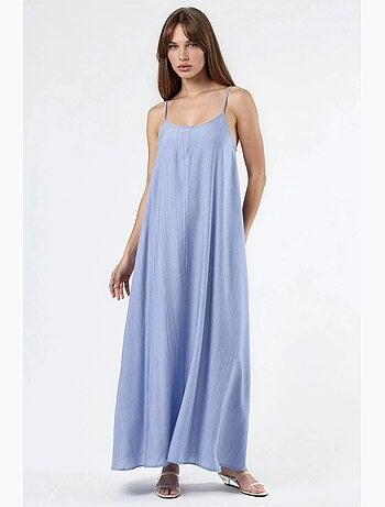 Robe midi nuisette à col u et coupe ample busem