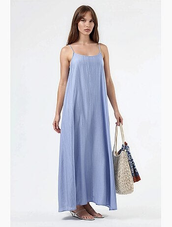 Robe midi nuisette à col u et coupe ample busem