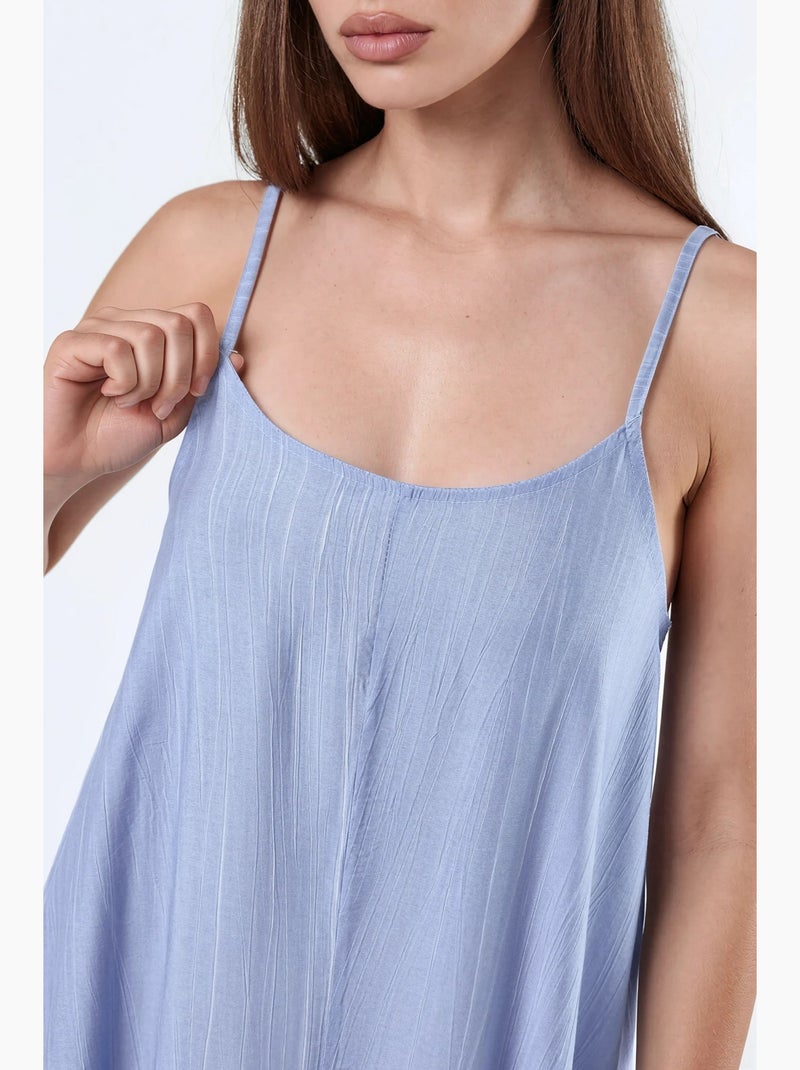 Robe midi nuisette à col u et coupe ample busem Bleu ciel - Kiabi