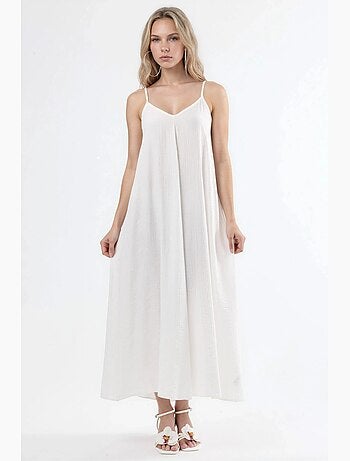 Robe midi nuisette à col v busem