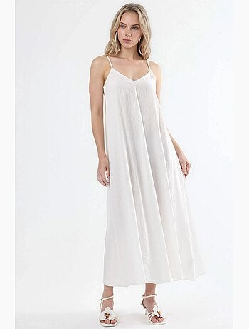 Robe midi nuisette à col v busem
