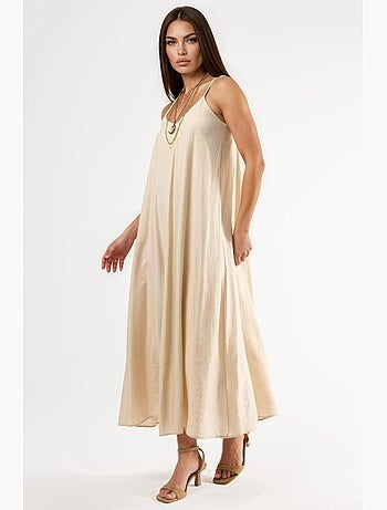 Robe midi nuisette à col v busem