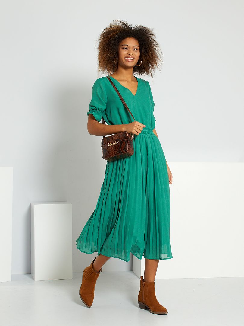 Robe midi plissée new arrivals