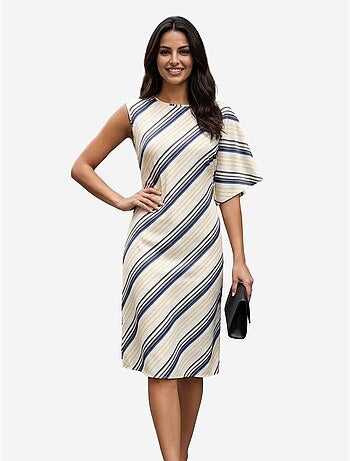 Robe midi rayée en lyocell my fashion