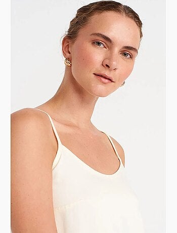 Robe midi sans manches à détail volanté dilvin