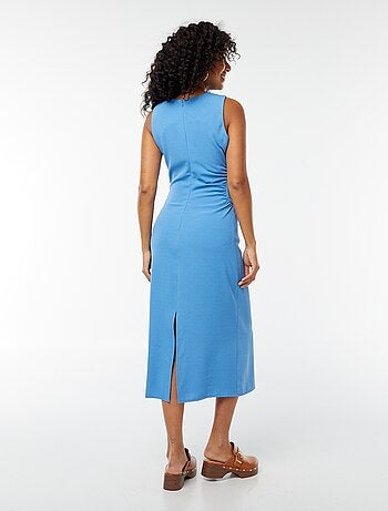 Robe midi sans manches ajourée sur le côté