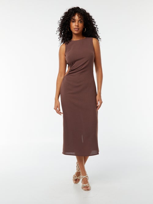 Robe midi sans manches ajourée sur le côté - Kiabi