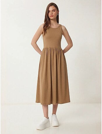 Robe midi sans manches avec détail élastique istanbul
