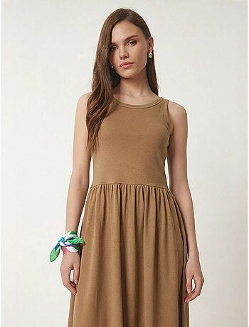 Robe midi sans manches avec détail élastique istanbul