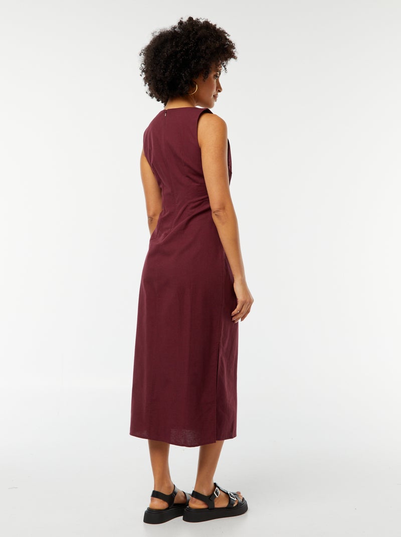 Robe midi sans manches ouverte sur le côté Rouge - Kiabi