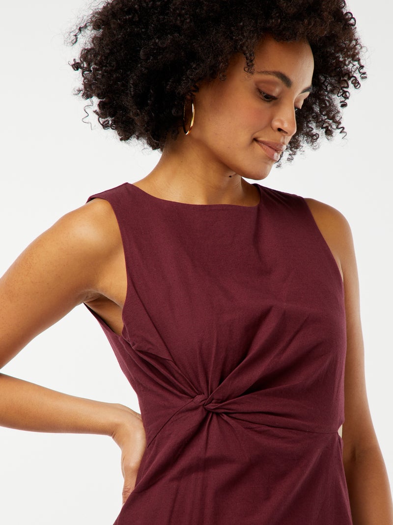 Robe midi sans manches ouverte sur le côté Rouge - Kiabi