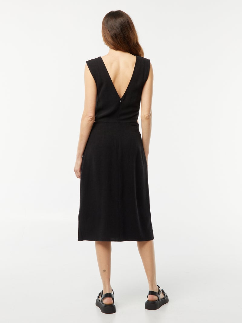 Robe midi sans manches + ouverture sur les cts - noir - Femme - 25.00 ...