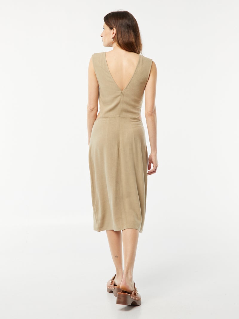 Robe midi sans manches + ouverture sur les côtés VERT - Kiabi