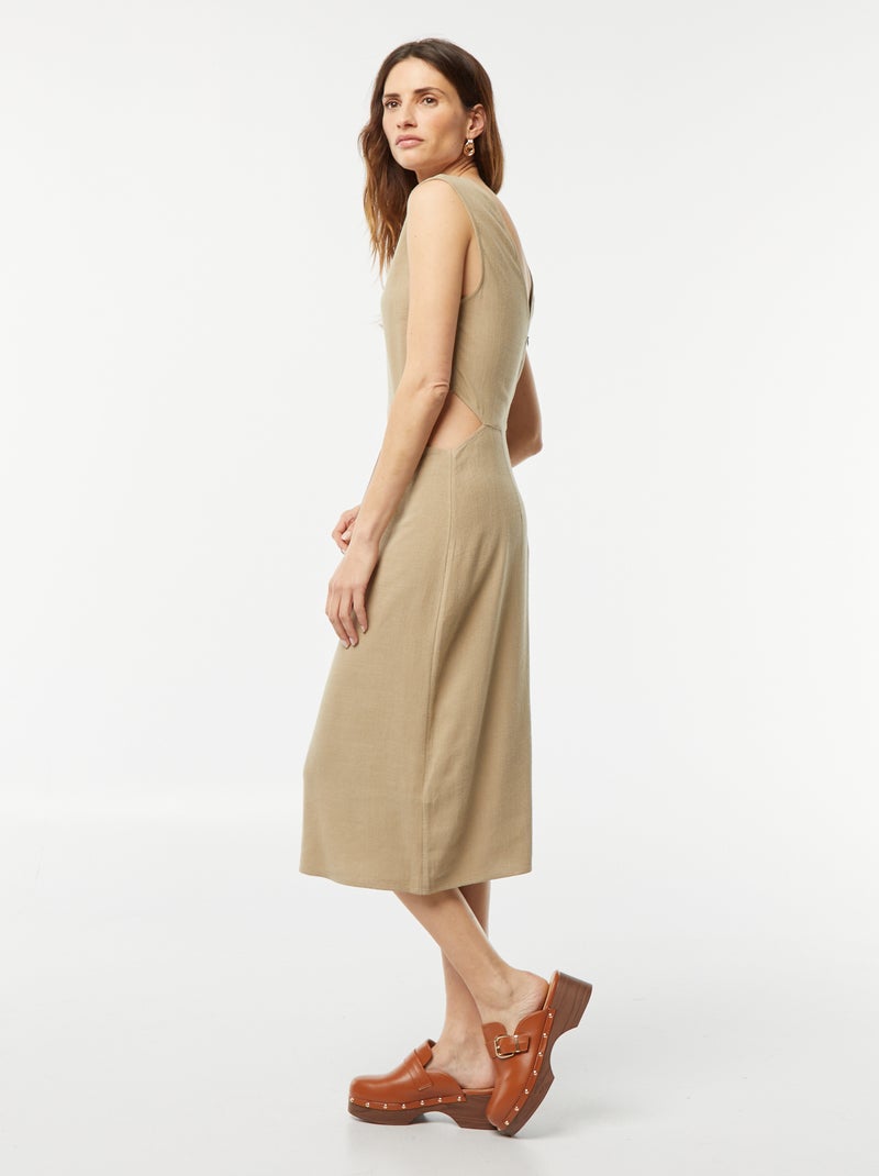 Robe midi sans manches + ouverture sur les côtés VERT - Kiabi
