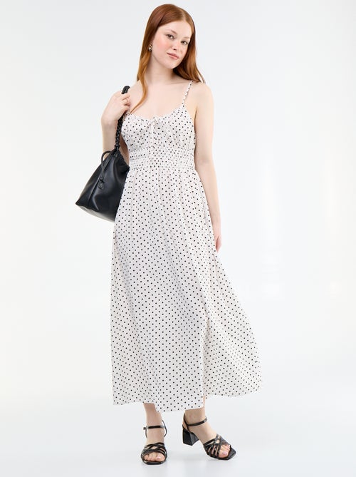 Robe midi smockée - Kiabi