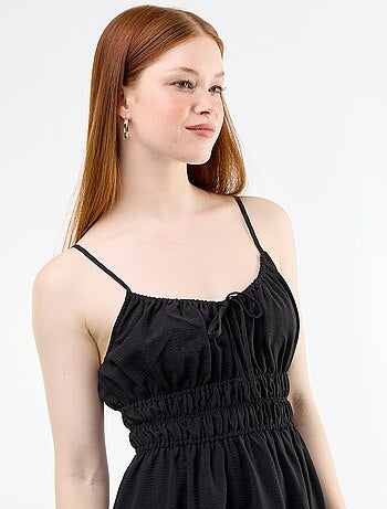 Robe midi smockée