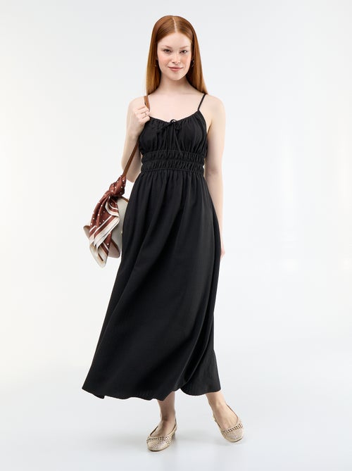 Robe midi smockée - Kiabi