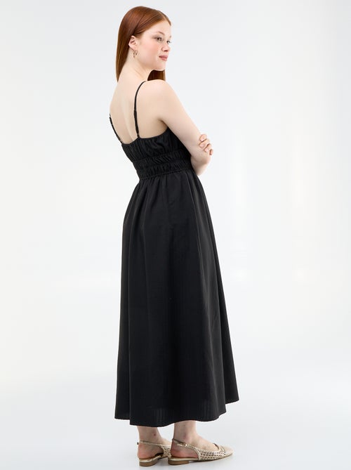 Robe midi smockée - Kiabi