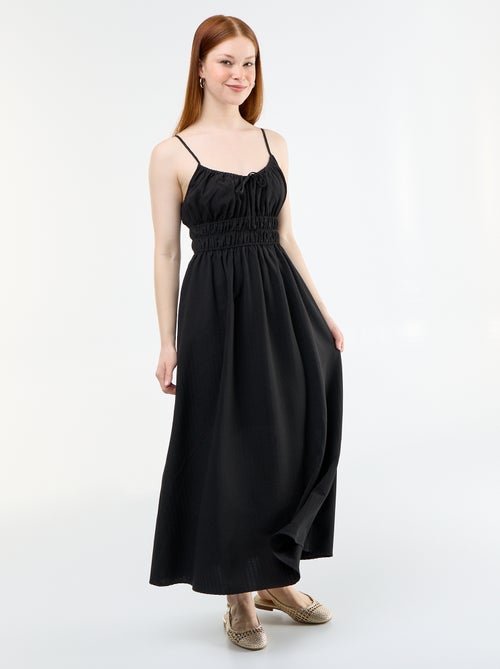 Robe midi smockée - Kiabi