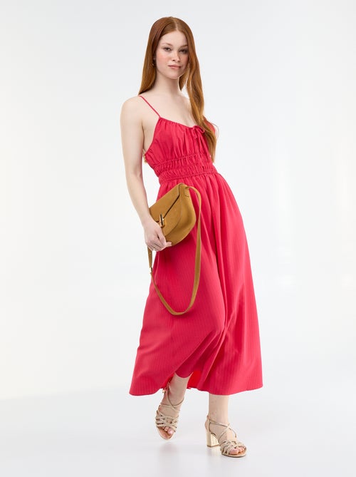 Robe midi smockée - Kiabi