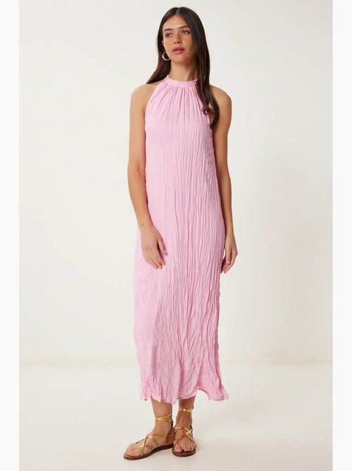 Robe midi texturée à col licou istanbul - Kiabi Robe midi texturée à col licou istanbul - Kiabi