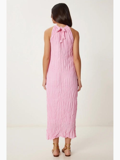 Robe midi texturée à col licou istanbul - Kiabi Robe midi texturée à col licou istanbul - Kiabi