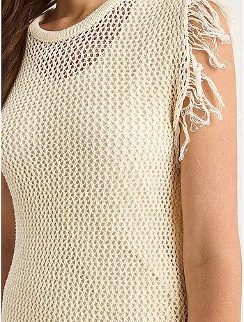 Robe midi texturée avec détails à volants lucci