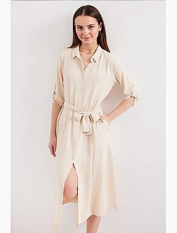 Robe midi texturée avec nœud bdart