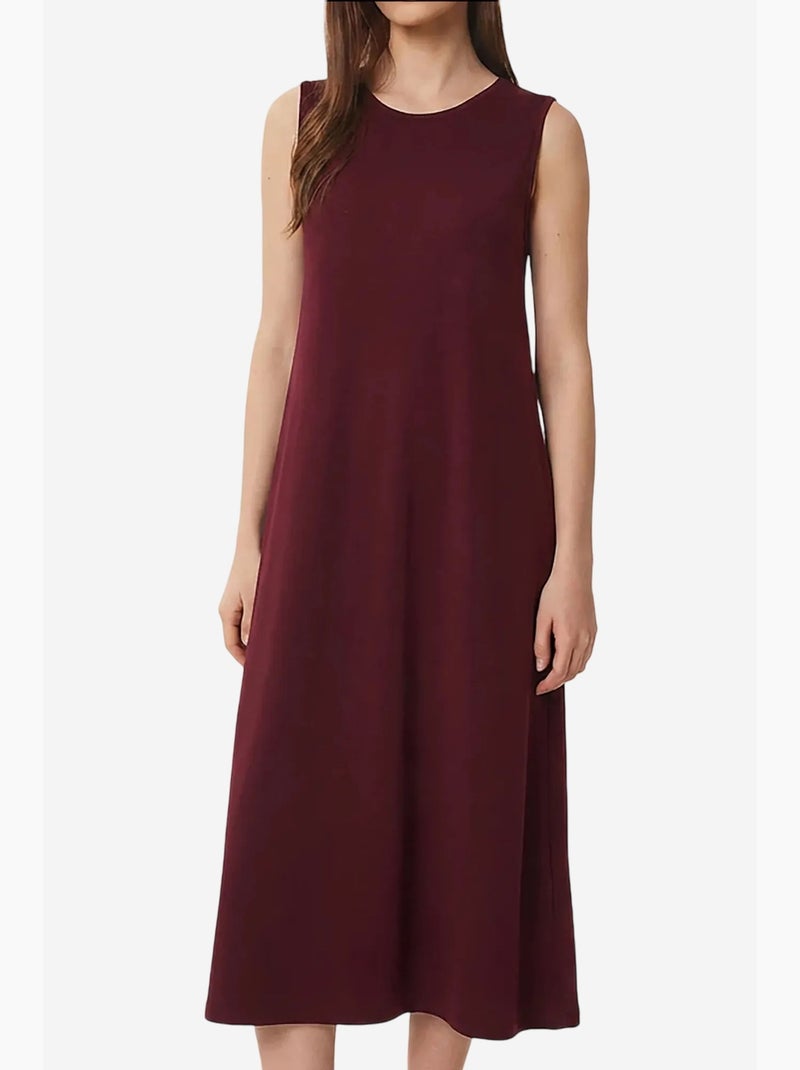 Robe midi trapèze avec poche istanbul Rouge bordeaux - Kiabi