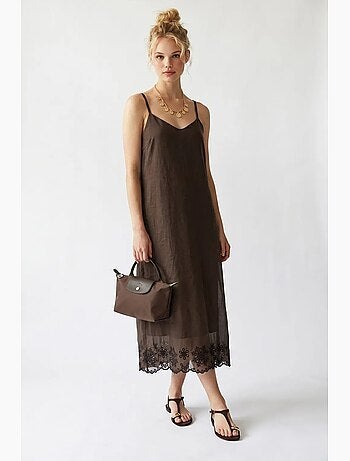 Robe midi trapèze brodée mixray