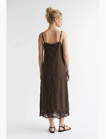 Robe midi trapèze brodée mixray
