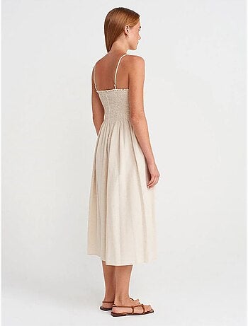 Robe midi trapèze sans bretelles dilvin
