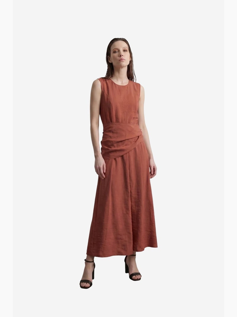 Robe midi trapèze sans manches my fashion Terracotta - Kiabi