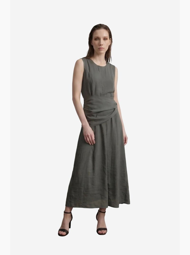 Robe midi trapèze sans manches my fashion Vert kaki - Kiabi