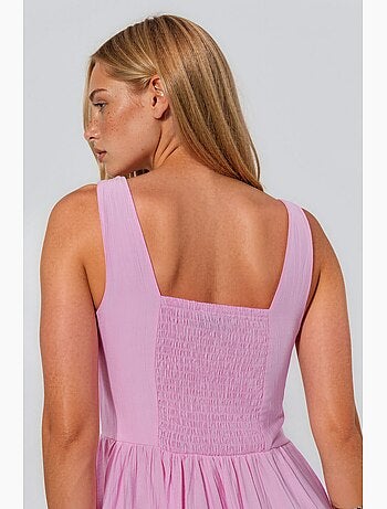Robe midi unie à col carré busem