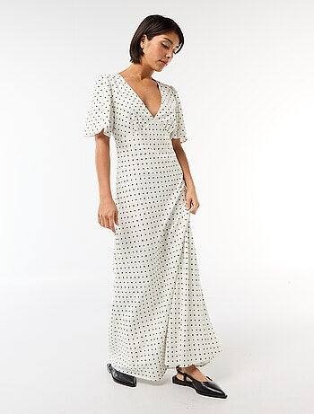 Robe midi unie à manches courtes