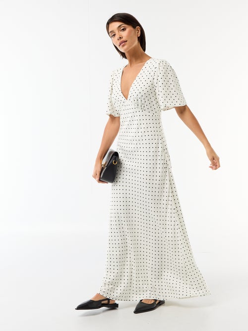 Robe midi unie à manches courtes - Kiabi